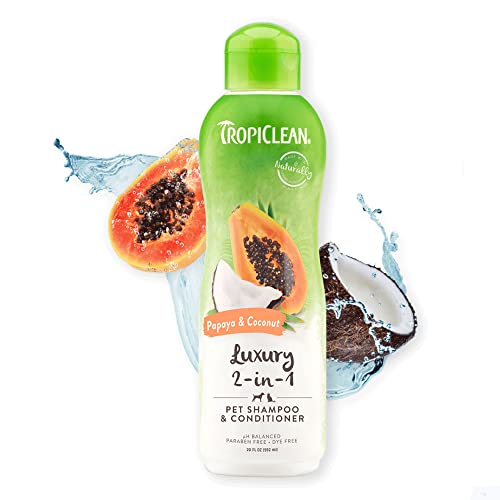 Tropiclean Papaya and Coconut Luxury 2-in-1 Pet Shampoo and conditioner